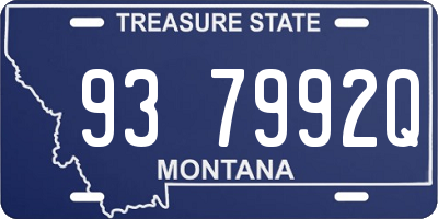 MT license plate 937992Q