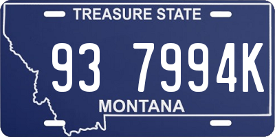 MT license plate 937994K