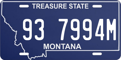 MT license plate 937994M