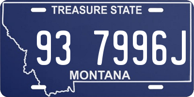 MT license plate 937996J