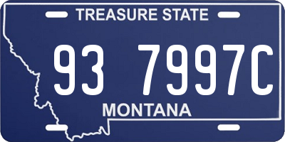 MT license plate 937997C