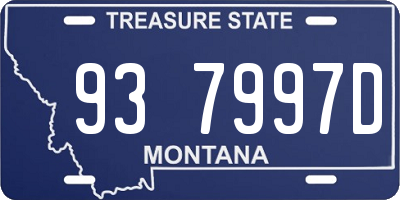 MT license plate 937997D