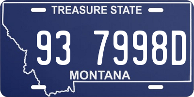 MT license plate 937998D