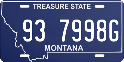 MT license plate 937998G