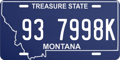 MT license plate 937998K