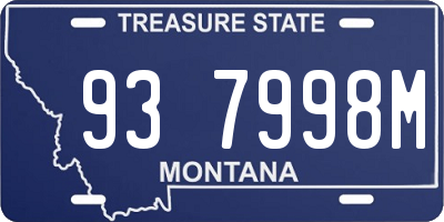 MT license plate 937998M
