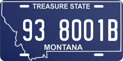 MT license plate 938001B