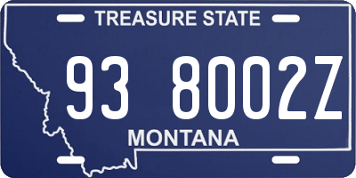 MT license plate 938002Z