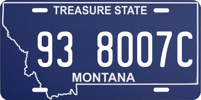 MT license plate 938007C