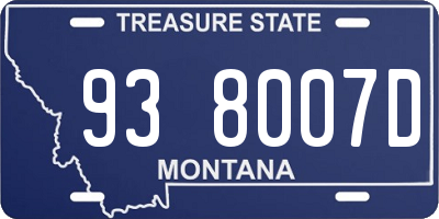 MT license plate 938007D