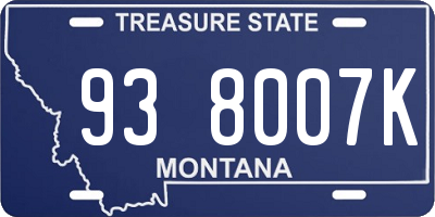 MT license plate 938007K