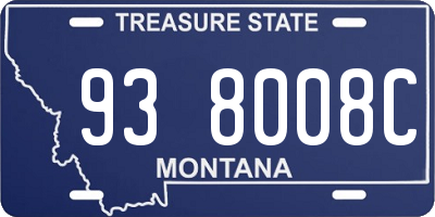 MT license plate 938008C