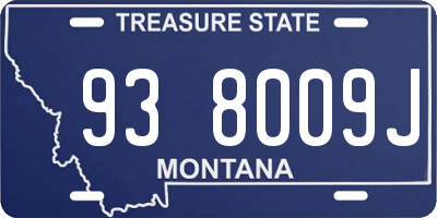 MT license plate 938009J