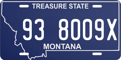 MT license plate 938009X