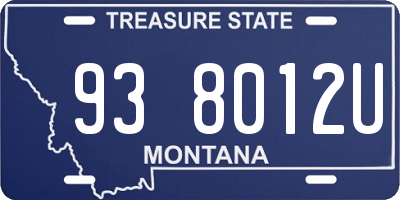 MT license plate 938012U