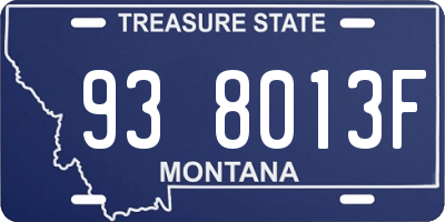 MT license plate 938013F