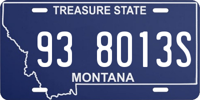 MT license plate 938013S