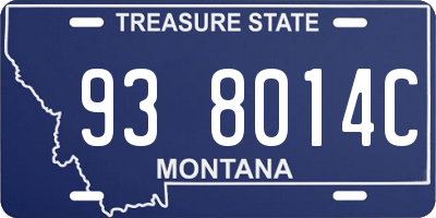 MT license plate 938014C
