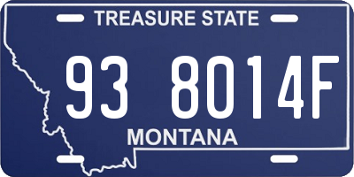 MT license plate 938014F
