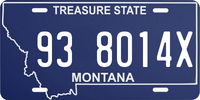 MT license plate 938014X