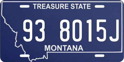 MT license plate 938015J