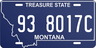 MT license plate 938017C
