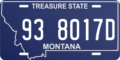 MT license plate 938017D
