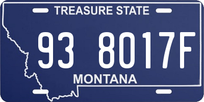 MT license plate 938017F