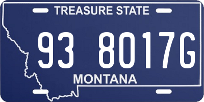 MT license plate 938017G