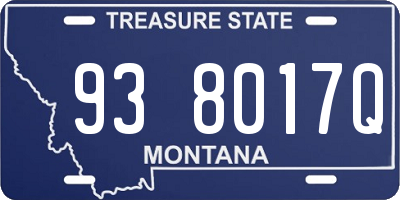MT license plate 938017Q