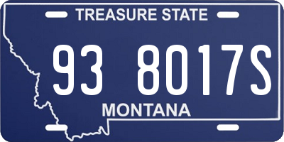 MT license plate 938017S