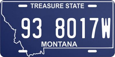 MT license plate 938017W