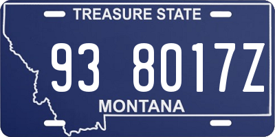 MT license plate 938017Z