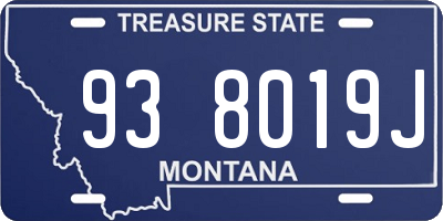 MT license plate 938019J