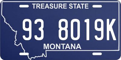 MT license plate 938019K