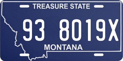 MT license plate 938019X