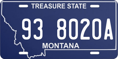 MT license plate 938020A