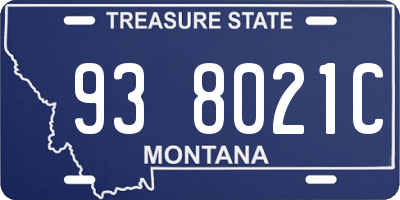 MT license plate 938021C