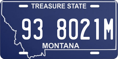 MT license plate 938021M