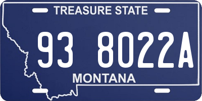 MT license plate 938022A