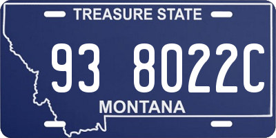 MT license plate 938022C