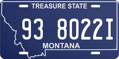 MT license plate 938022I