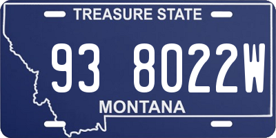 MT license plate 938022W