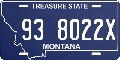 MT license plate 938022X
