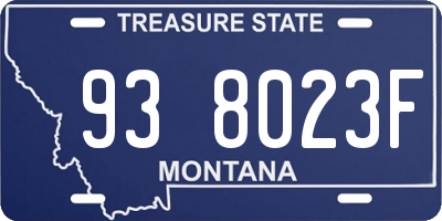 MT license plate 938023F