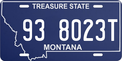 MT license plate 938023T