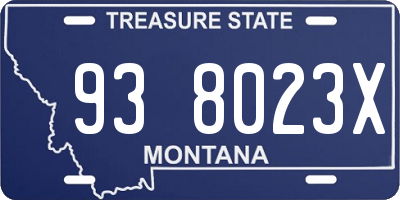 MT license plate 938023X