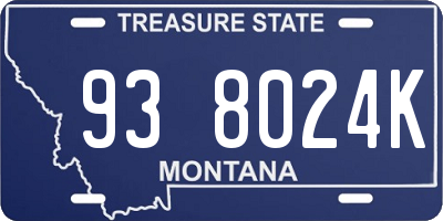 MT license plate 938024K