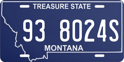 MT license plate 938024S
