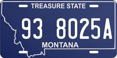 MT license plate 938025A